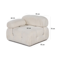 Linkerhoekmodule voor modulaire bank in bouclé Bubble 1LB Model