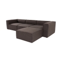 Modulaire 4-zitsbank met voetenbank in linnen Fora Verkoop