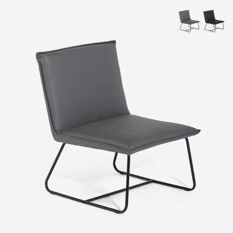 Moderne gestoffeerde loungestoel in kunstleer Lova Aanbieding