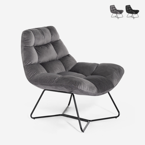 Moderne fluwelen design loungestoel Karu Aanbieding