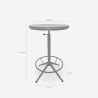Vintage industriële ronde verstelbare hoge tafel Girus Aanbod