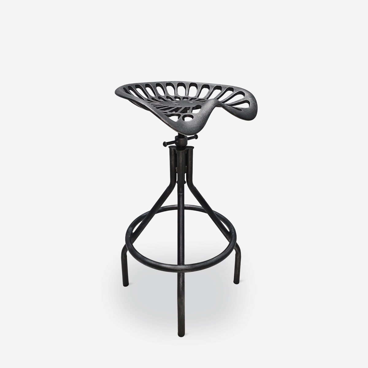Verstelbare industriële vintage stijl zwarte metalen kruk Latas Aanbieding Verstelbare industriële vintage stijl zwarte metalen kruk Latas Aanbieding