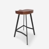 Industriële houten en metalen vintage kruk Lumax Korting