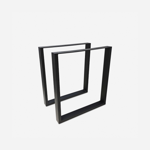 Set van 2 rechthoekige tafelpoten 65x71 cm industrieel zwart metaal Quill Aanbieding
