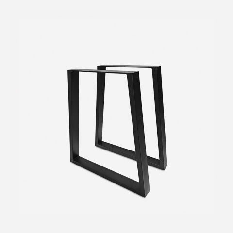 Set van 2 trapeziumvormige tafelpoten van zwart metaal Flare Aanbieding