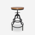 Industriële vintage houten en metalen verstelbare kruk Vont Aanbieding
