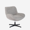 Elegante draaibare fauteuil van bouclé stof voor kantoor en woonkamer Lehm Korting