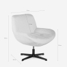 Elegante draaibare fauteuil van bouclé stof voor kantoor en woonkamer Lehm 