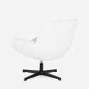 Ergonomische draaibare fauteuil van bouclé met voetenbank Janes 