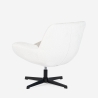 Ergonomische draaibare fauteuil van bouclé met voetenbank Janes 