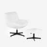 Ergonomische draaibare fauteuil van bouclé met voetenbank Janes Kosten