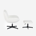 Ergonomische draaibare fauteuil van bouclé met voetenbank Janes Aankoop