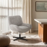 Elegante draaibare fauteuil van bouclé stof voor kantoor en woonkamer Lehm Verkoop