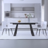 Moderne uitschuifbare eettafel 160-200x90 cm met marmereffect Caracas Verkoop
