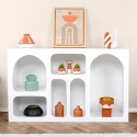 Witte design haltafel met gebogen vakken 120x37cm Liva Korting