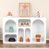 Witte design haltafel met gebogen vakken 120x37cm Liva Korting