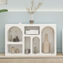 Witte design haltafel met gebogen vakken 120x37cm Liva Catalogus