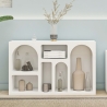 Witte design haltafel met gebogen vakken 120x37cm Liva Catalogus