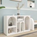 Witte design haltafel met gebogen vakken 120x37cm Liva Voorraad