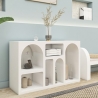Witte design haltafel met gebogen vakken 120x37cm Liva Voorraad