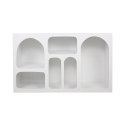 Witte design haltafel met gebogen vakken 120x37cm Liva Verkoop