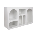 Witte design haltafel met gebogen vakken 120x37cm Liva Aanbod
