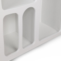 Witte design haltafel met gebogen vakken 120x37cm Liva Kortingen