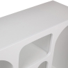 Witte design haltafel met gebogen vakken 120x37cm Liva Model
