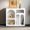 Witte design boekenkast met gebogen vakken 80x37x74cm Lessa Korting