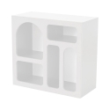 Witte design boekenkast met gebogen vakken 80x37x74cm Lessa Catalogus