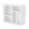 Witte design boekenkast met gebogen vakken 80x37x74cm Lessa Catalogus