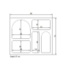 Witte design boekenkast met gebogen vakken 80x37x74cm Lessa Voorraad