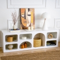 Design TV-meubel laag 160x40cm met 7 compartimenten wit Lorin Aanbieding