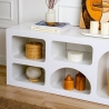 Design TV-meubel laag 160x40cm met 7 compartimenten wit Lorin Aanbod