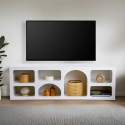 Design TV-meubel laag 160x40cm met 7 compartimenten wit Lorin Korting