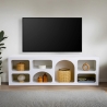 Design TV-meubel laag 160x40cm met 7 compartimenten wit Lorin Korting