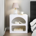 Design nachtkastje wit 50x40cm met 2 vakken Lorin S Korting