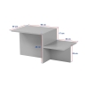 Asymmetrische salontafel modern design met 2 planken Harmony 