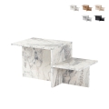 Asymmetrische salontafel modern design met 2 planken Harmony Aanbieding