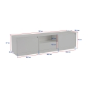 Mobiele tv-standaard met 3 klepdeuren 160x29cm Vanguard 