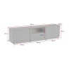 Mobiele tv-standaard met 3 klepdeuren 160x29cm Vanguard 