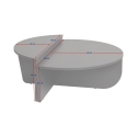 Asymmetrische salontafel 90x60 cm design Orion 