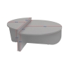 Asymmetrische salontafel 90x60 cm design Orion 