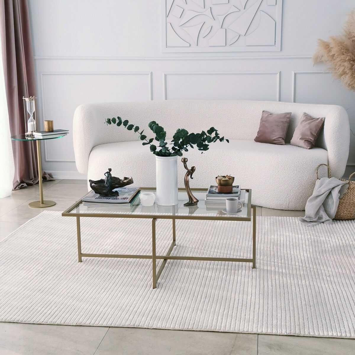 Rechthoekige salontafel van glas en metaal 94x64x35cm Sun Aanbieding Rechthoekige salontafel van glas en metaal 94x64x35cm Sun Aanbieding