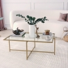 Rechthoekige salontafel van glas en metaal 94x64x35cm Sun Korting