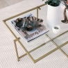 Rechthoekige salontafel van glas en metaal 94x64x35cm Sun Model
