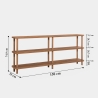 Consoletafel en boekenkast voor woonkamer en hal 150x35x75cm in natuurlijk hout Raca Kortingen