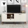 Witte en houten dressoir voor woonkamer 180x35cm met deuren Napoli Aanbod