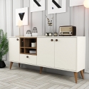 Witte en houten dressoir voor woonkamer 180x35cm met deuren Napoli Verkoop