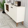 Witte en houten dressoir voor woonkamer 180x35cm met deuren Napoli Korting